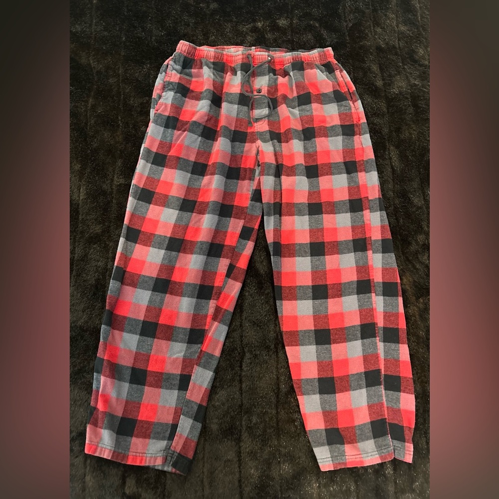 Eastern Mountain Sports Plaid Flannel Pajama Pants Lounge Sleep Red Gray Size L